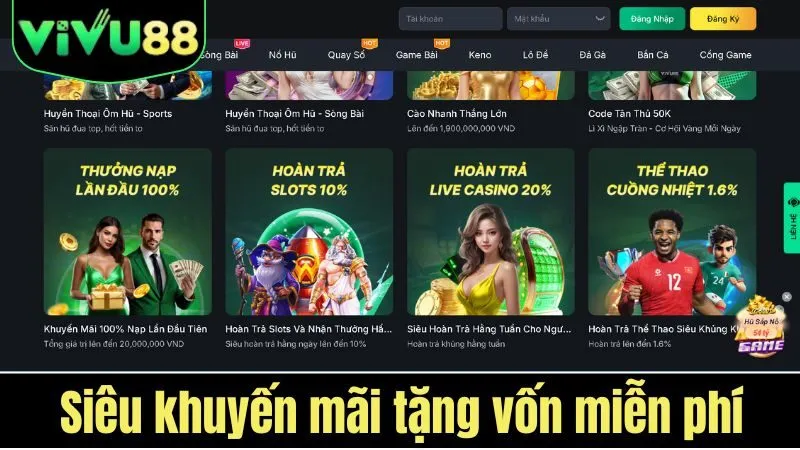 Chương trình khuyến mãi nạp đầu 100% giá trị dành cho hội viên mới